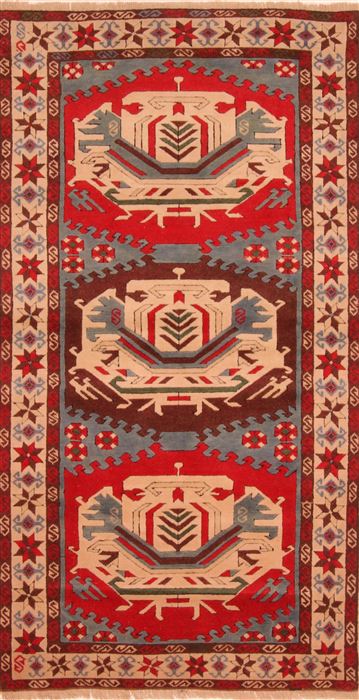 Shirvan Red Hand Knotted 34 X 511 Area Rug 253-27225 Image 0