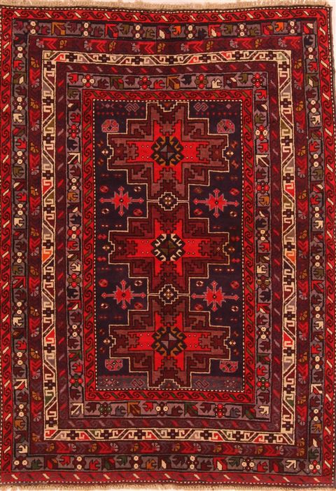 Shirvan Red Hand Knotted 41 X 57 Area Rug 253-27228 Image 0