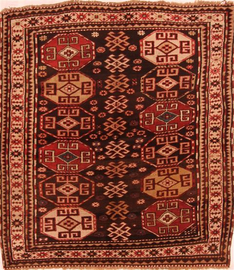 Kazak Multicolor Square Hand Knotted 49 X 55 Area Rug 253-27231 Image 0