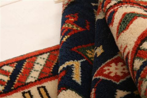 Shirvan Blue Hand Knotted 28 X 411 Area Rug 253-27242 Image 4