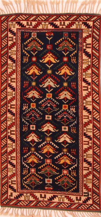 Shirvan Blue Hand Knotted 28 X 411 Area Rug 253-27242 Image 0