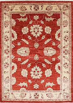 Pishavar Red Hand Knotted 4'11" X 6'11"  Area Rug 250-27245