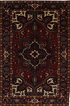 Indian Karajeh Blue Rectangle 4x6 ft Wool Carpet 27247