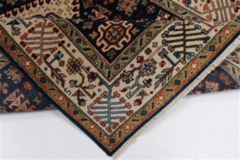 Karajeh Blue Hand Knotted 40 X 60 Area Rug 250-27263 Image 3