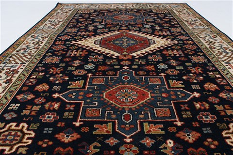 Karajeh Blue Hand Knotted 40 X 60 Area Rug 250-27263 Image 5
