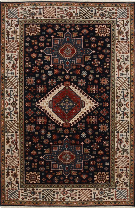 Karajeh Blue Hand Knotted 40 X 60  Area Rug 250-27264 Image 0