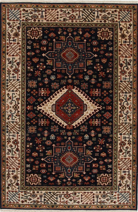Karajeh Blue Hand Knotted 40 X 60  Area Rug 250-27266 Image 0