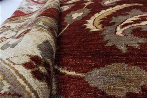 Pishavar Red Hand Knotted 51 X 68 Area Rug 250-27268 Image 1