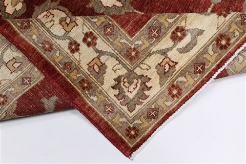 Pishavar Red Hand Knotted 51 X 68 Area Rug 250-27268 Image 2