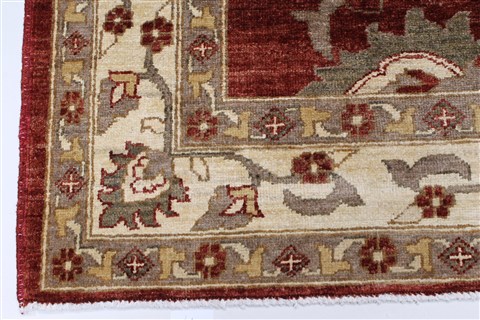 Pishavar Red Hand Knotted 51 X 68 Area Rug 250-27268 Image 7