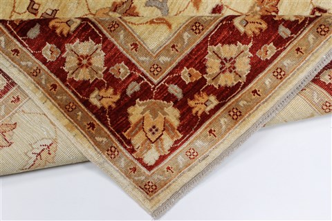 Pishavar Beige Hand Knotted 411 X 511 Area Rug 250-27270 Image 1