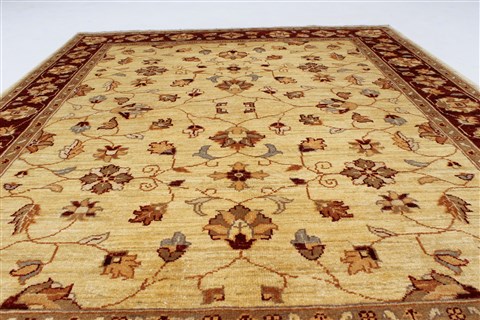 Pishavar Beige Hand Knotted 411 X 511 Area Rug 250-27270 Image 3