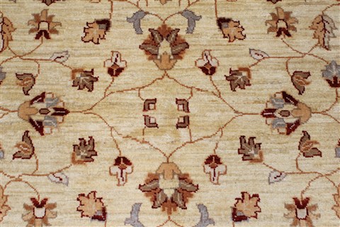 Pishavar Beige Hand Knotted 411 X 511 Area Rug 250-27270 Image 5