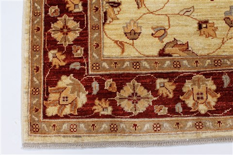 Pishavar Beige Hand Knotted 411 X 511 Area Rug 250-27270 Image 6