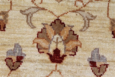 Pishavar Beige Hand Knotted 411 X 511 Area Rug 250-27270 Image 8