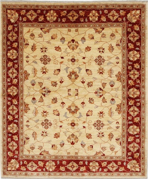 Pishavar Beige Hand Knotted 411 X 511 Area Rug 250-27270 Image 0