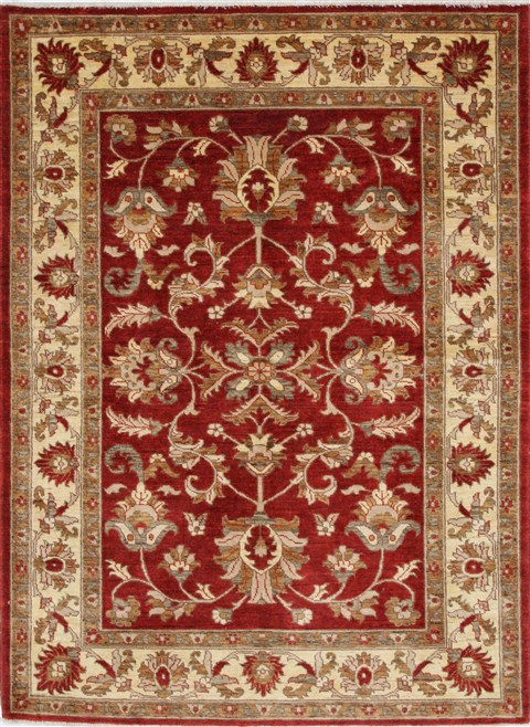 Pishavar Beige Hand Knotted 50 X 69 Area Rug 250-27271 Image 0