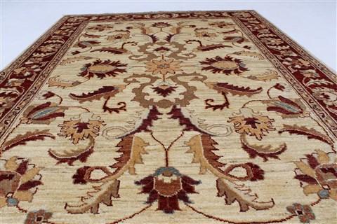 Pishavar Beige Hand Knotted 46 X 64 Area Rug 250-27272 Image 4