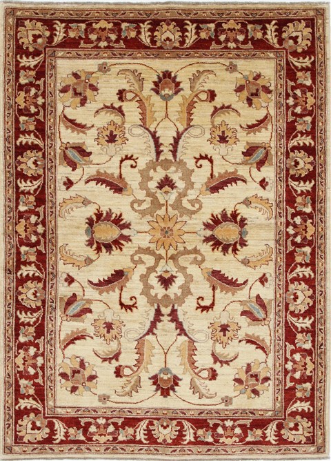 Pishavar Beige Hand Knotted 46 X 64 Area Rug 250-27272 Image 0