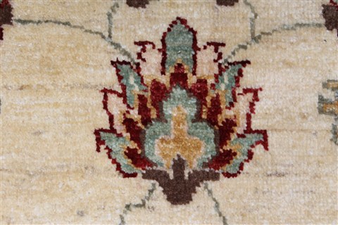 Pishavar Beige Hand Knotted 410 X 67 Area Rug 250-27273 Image 3