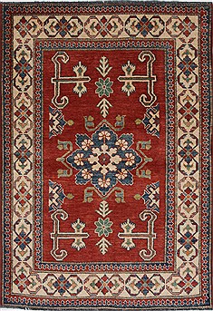 Kazak Red Hand Knotted 3'9" X 5'5"  Area Rug 250-27280