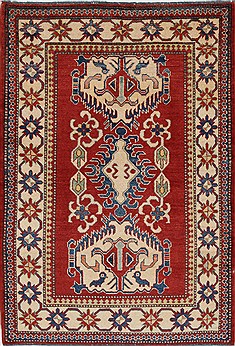 Pakistani Pishavar Beige Rectangle 3x5 ft Wool Carpet 27284