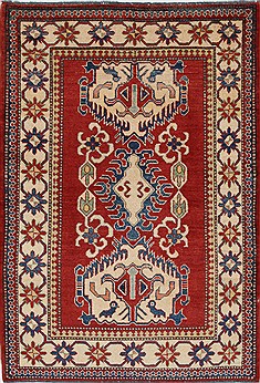 Pishavar Beige Hand Knotted 3'8" X 5'4"  Area Rug 250-27284