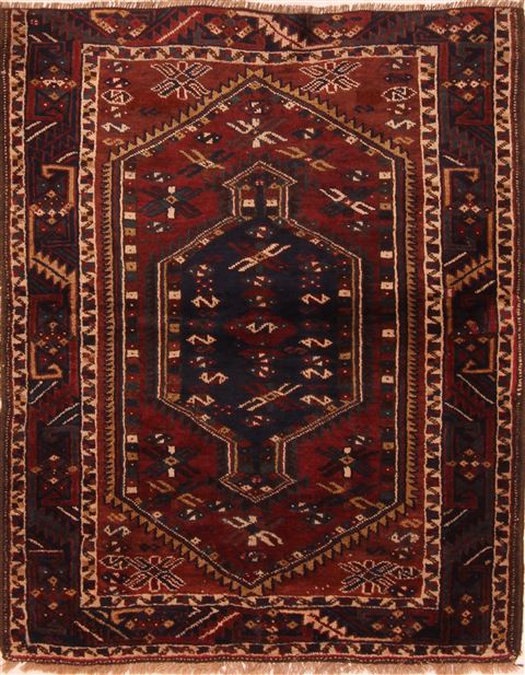 Shiraz Red Hand Knotted 38 X 49 Area Rug 253-27293 Image 0