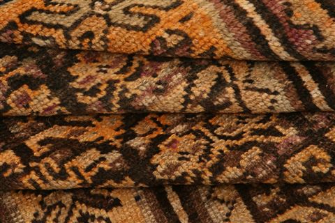 Kurdi Yellow Runner Hand Knotted 210 X 61 Area Rug 100-27296 Image 4