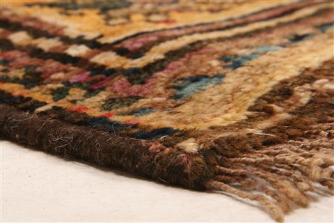 Kurdi Yellow Runner Hand Knotted 210 X 61 Area Rug 100-27296 Image 7