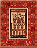 Kurdi Red Hand Knotted 45 X 55  Area Rug 253-27298 Thumb 0