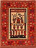 Kurdi Red Hand Knotted 45 X 55 Area Rug 253-27298 Thumb 0