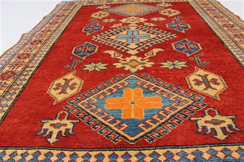 Kazak Red Hand Knotted 44 X 58 Area Rug 250-27302 Image 3