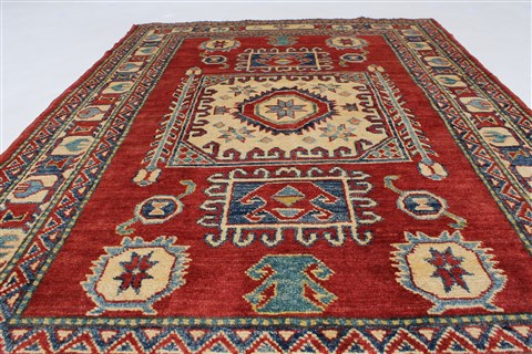 Kazak Red Hand Knotted 38 X 53 Area Rug 250-27304 Image 3