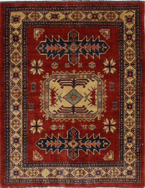Kazak Red Hand Knotted 39 X 49 Area Rug 250-27308 Image 0