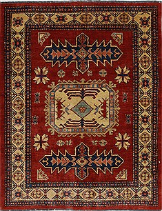 Kazak Red Hand Knotted 3'9" X 4'9"  Area Rug 250-27308