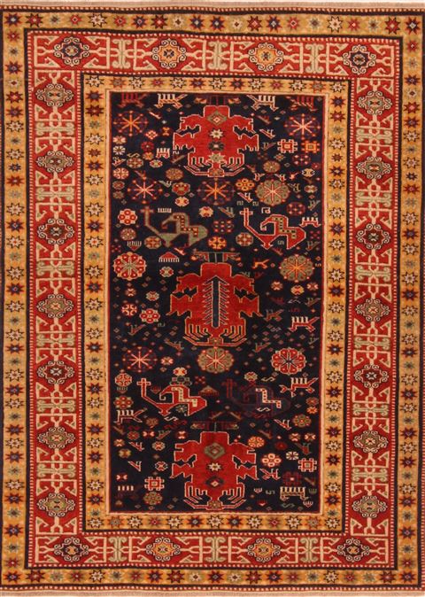 Shirvan Multicolor Hand Knotted 39 X 51 Area Rug 253-27313 Image 0