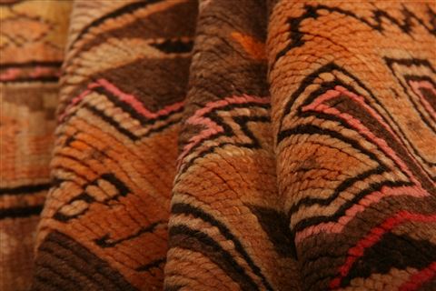 Karabakh Orange Hand Knotted 310 X 76 Area Rug 253-27314 Image 3