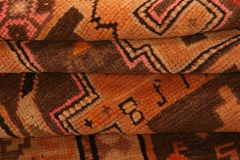 Karabakh Orange Hand Knotted 310 X 76 Area Rug 253-27314 Image 4