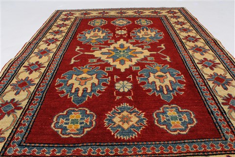 Kazak Red Hand Knotted 37 X 52 Area Rug 250-27322 Image 4