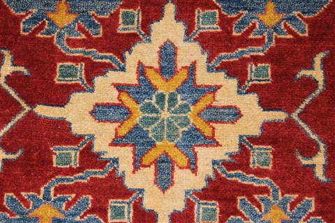 Kazak Red Hand Knotted 37 X 52 Area Rug 250-27322 Image 6
