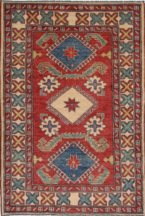 Kazak Blue Hand Knotted 37 X 53 Area Rug 250-27326 Image 0
