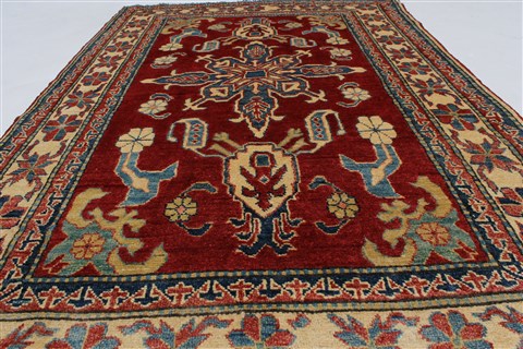 Kazak Red Hand Knotted 37 X 56 Area Rug 250-27328 Image 4