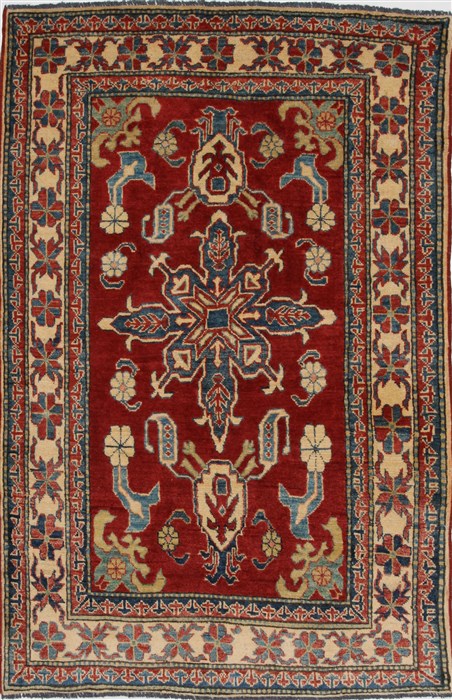 Kazak Red Hand Knotted 37 X 56 Area Rug 250-27328 Image 0
