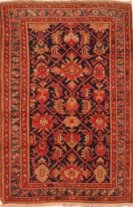Hamedan Red Hand Knotted 35 X 51 Area Rug 253-27329 Image 0
