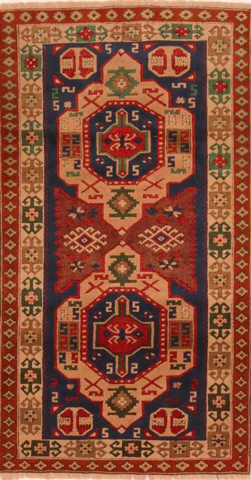 Shirvan Blue Hand Knotted 32 X 511 Area Rug 253-27330 Image 0