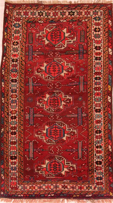 Kurdi Red Hand Knotted 39 X 64 Area Rug 253-27334 Image 0