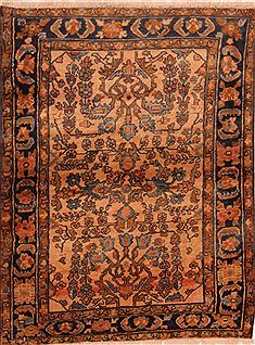 Lilihan Orange Hand Knotted 3'6" X 4'9"  Area Rug 100-27338