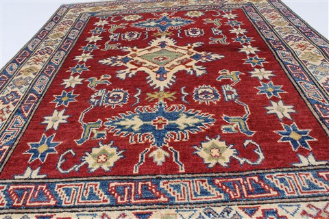 Kazak Blue Hand Knotted 40 X 50 Area Rug 250-27347 Image 4