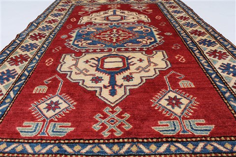 Kazak Red Hand Knotted 310 X 63 Area Rug 250-27358 Image 3